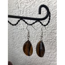 Náušnice visiace oválne tigrie oko