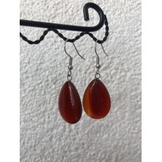Náušnice visiace oválne karneol