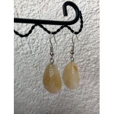 Náušnice visiace oválne citrín